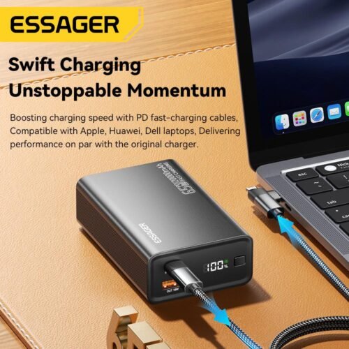 Power Bank 20000mAh 65W Charge Rapide PD pour Smartphones et Ordinateurs Portables