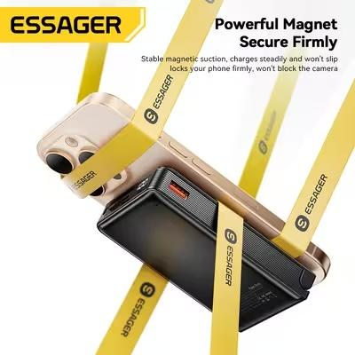 Power Bank Magnétique 10000mAh 22.5W avec Support Intégré pour Smartphone & Apple Watch