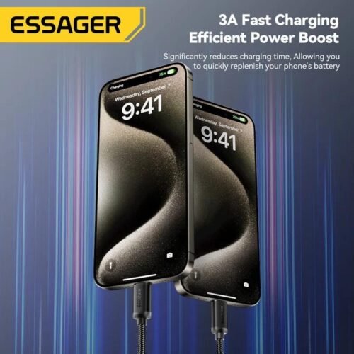 Câble USB vers USB-C Charge Rapide 3A et Transfert de Données 480 Mbps
