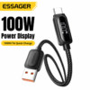 Câble USB-A vers USB-C 100W avec Affichage Digital de Puissance – Charge Rapide 7A