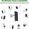 Panneau Solaire 5V 3W Étanche IP65 avec Support Réglable et Câble 3-en-1 USB / Type-C / DC
