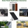 Panneau Solaire 5V 3W Étanche IP65 avec Support Réglable et Câble 3-en-1 USB / Type-C / DC