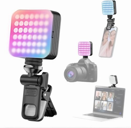Mini Lampe LED RGB D12S Rechargeable pour Créateurs de Contenu et Visioconférences