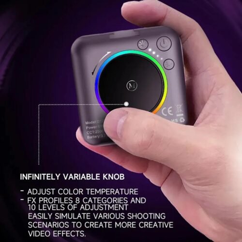 Mini Lampe LED RGB D12S Rechargeable pour Créateurs de Contenu et Visioconférences