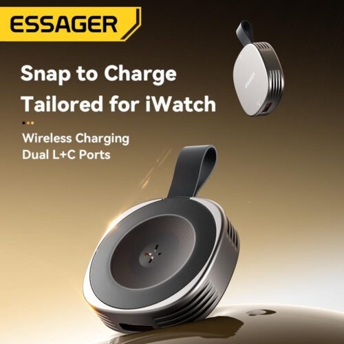 Chargeur Sans Fil Magnétique ES-WC13 Portable pour Apple Watch – USB-C & Lightning