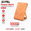 Power Bank Magnétique 10000mAh sp-80 Orange – Charge Sans Fil 15W & Charge Rapide 22.5W avec Support Intégré