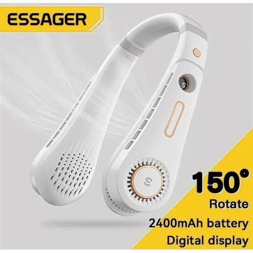 Ventilateur Tour de Cou Portable Rechargeable avec Écran Digital et 5 Vitesses