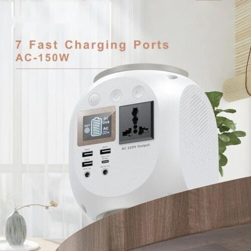 Power Bank Portable 45000mAh avec Sortie AC 220V, Charge Rapide PD 60W et Lampe LED