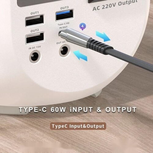 Power Bank Portable 45000mAh avec Sortie AC 220V, Charge Rapide PD 60W et Lampe LED