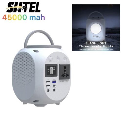 Power Bank Portable 45000mAh avec Sortie AC 220V, Charge Rapide PD 60W et Lampe LED