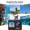 Caméra Sport 4K Ultra HD WiFi Étanche avec Double Écran et Grand Angle 170°