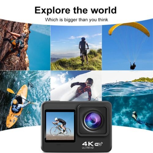 Caméra Sport 4K Ultra HD WiFi Étanche avec Double Écran et Grand Angle 170°