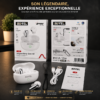 Écouteurs Sans Fil Bluetooth 6.0 – Son Immersif & Confort Toute la Journée - T-42 white