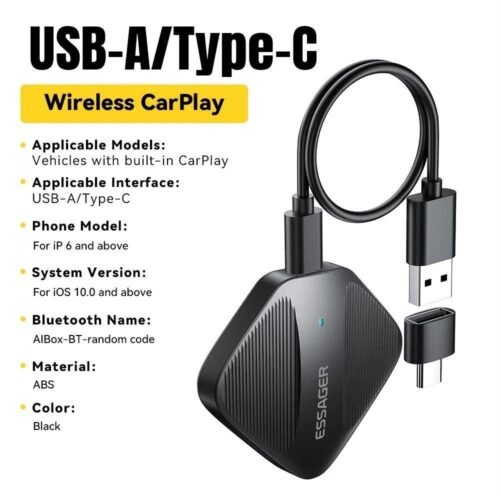 Adaptateur CarPlay Sans Fil USB-A / USB-C