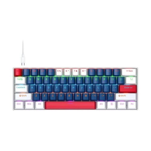 Clavier Mécanique Compact 60% Rétroéclairé LED USB-C - Blue Switch