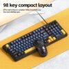 Ensemble Clavier Gamer Silencieux Compact 98 Touches avec Souris Filaire Rétroéclairé Backlit - TF330