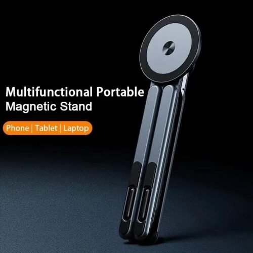 Support Magnétique Pliable Réglable pour Smartphone, Tablette et Ordinateur Portable