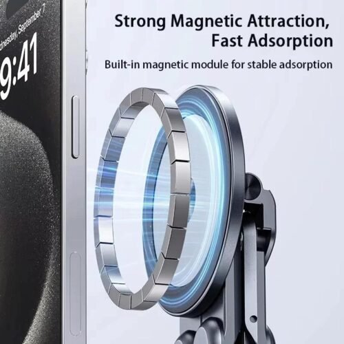 Support Magnétique Pliable Réglable pour Smartphone, Tablette et Ordinateur Portable