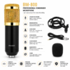 Microphone Condensateur Professionnel BM-800 avec Support Antichoc et Câble Audio