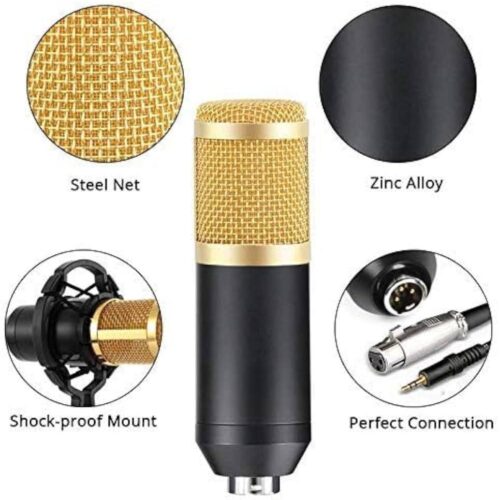Microphone Condensateur Professionnel BM-800 avec Support Antichoc et Câble Audio