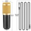 Microphone Condensateur Professionnel BM-800 avec Support Antichoc et Câble Audio