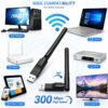 Adaptateur WiFi USB 300 Mbps 2.4 GHz avec Antenne Haute Sensibilité – Récepteur Sans Fil pour PC et Ordinateur Portable