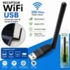 Adaptateur WiFi USB 300 Mbps 2.4 GHz avec Antenne Haute Sensibilité – Récepteur Sans Fil pour PC et Ordinateur Portable