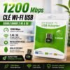 Clé USB Wi-Fi 1200M 2.4 GHz – Adaptateur Réseau Sans Fil Mini USB pour PC Portable et Bureau