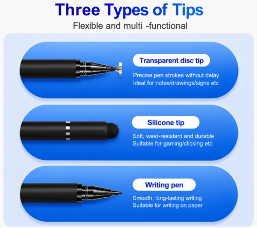 gvc.product.image_.1781798515753.47750234-d057-48fe-ba69-eadfea4077ee.png Stylet 3-en-1 Noir Universel pour Écrans Tactiles et Écriture – Pointe Disque Précise, Embout Fibre et Stylo à Bille