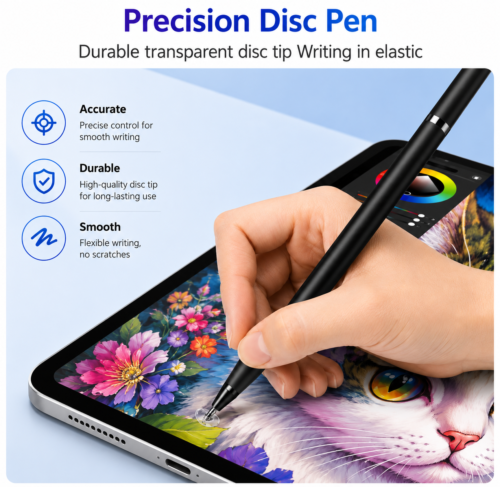 gvc.product.image_.1781798959441.0d6a9c73-fa1c-474c-906e-9cd10526da2a.png Stylet 3-en-1 Noir Universel pour Écrans Tactiles et Écriture – Pointe Disque Précise, Embout Fibre et Stylo à Bille