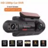 Caméra de Voiture Double Objectif Full HD 1080P avec Vision Nocturne, Détection de Mouvement et Écran IPS 3 Pouces