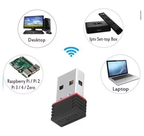 Adaptateur WiFi USB 2.0 Nano 300 Mbps 802.11n – Récepteur Sans Fil 2.4 GHz pour PC & Laptop