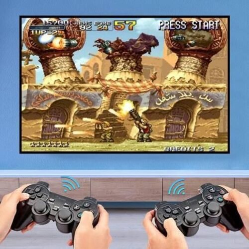 Console de Jeux et TV BOX 2 en 1 - 4K HDMI avec 2 Manettes Sans Fil – Plus de 10000 Jeux Intégrés – Compatible Android TV