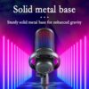 Microphone USB RGB Professionnel avec Support Antichoc, Bouton Mute et Réglage du Gain pour Streaming, Gaming et Enregistrement