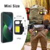 Lampe LED COB Rechargeable Multifonction Portable avec Aimant, Support Réglable et Porte-Clés