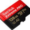 Carte Mémoire microSDXC 128 GB UHS-I V30 A2 Haute Vitesse avec Adaptateur SD