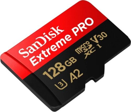 Carte Mémoire microSDXC 128 GB UHS-I V30 A2 Haute Vitesse avec Adaptateur SD