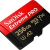 Carte Mémoire microSDXC 256 GB UHS-I V30 A2 Haute Vitesse avec Adaptateur SD
