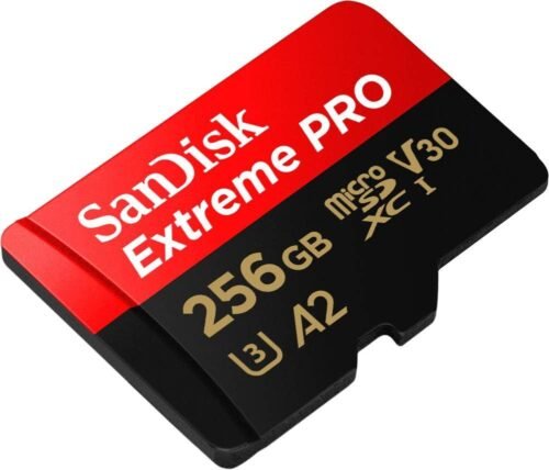 Carte Mémoire microSDXC 256 GB UHS-I V30 A2 Haute Vitesse avec Adaptateur SD
