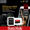 Carte Mémoire microSDXC 256 GB UHS-I V30 A2 Haute Vitesse avec Adaptateur SD