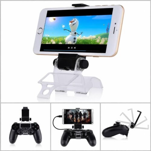 Support Réglable pour Smartphone Compatible avec Manette PS4 – Rotation 270° et Fixation Stable