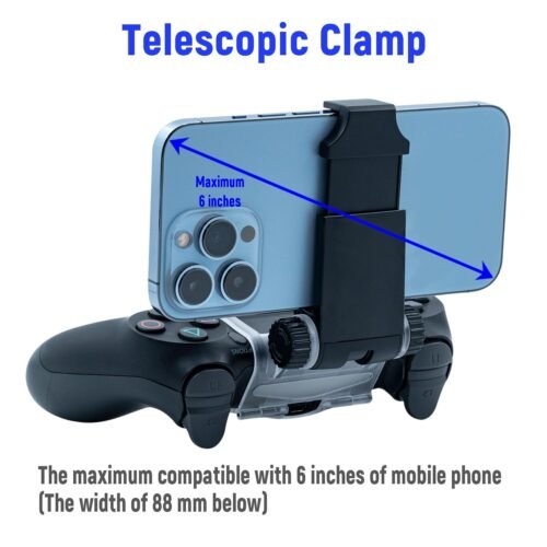 Support Réglable pour Smartphone Compatible avec Manette PS4 – Rotation 270° et Fixation Stable