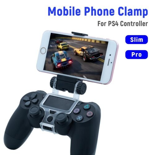 Support Réglable pour Smartphone Compatible avec Manette PS4 – Rotation 270° et Fixation Stable