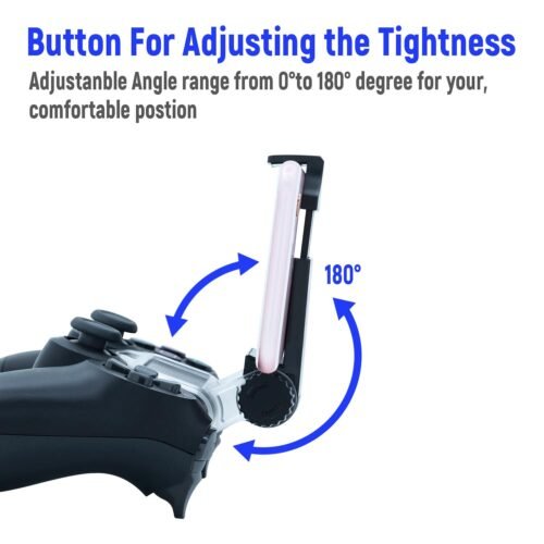 Support Réglable pour Smartphone Compatible avec Manette PS4 – Rotation 270° et Fixation Stable