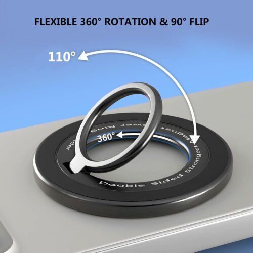 Support Magnétique Anneau Rotatif pour Smartphone – Rotation 360° & Support Pliable avec Bague de Maintien