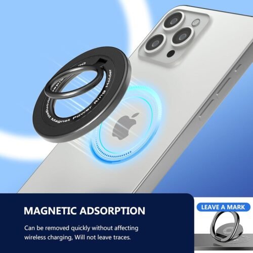 Support Magnétique Anneau Rotatif pour Smartphone – Rotation 360° & Support Pliable avec Bague de Maintien