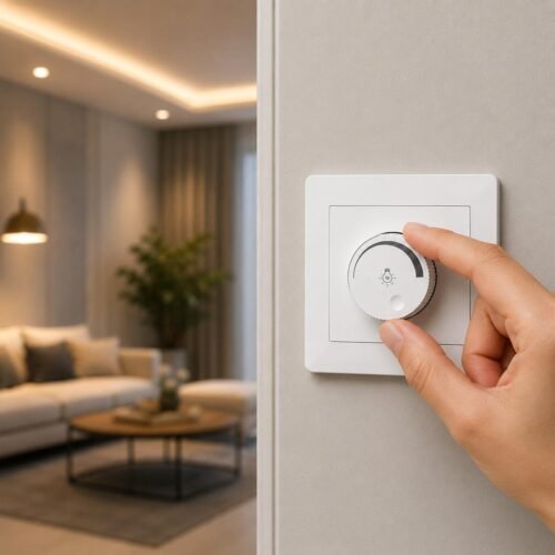 Variateur Mural LED 15–100W – Interrupteur Rotatif avec Réglage Progressif de la Luminosité – 220~250V