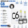 Ampoules LED H4/HB2/9003 6000K 50W 3800LM – Kit de 2 Phares Blanc Froid Haute Luminosité