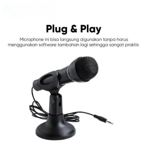 Microphone Filaire YW-30 avec Support de Bureau et Interrupteur ON/OFF – Jack 3.5 mm