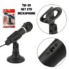 Microphone Filaire YW-30 avec Support de Bureau et Interrupteur ON/OFF – Jack 3.5 mm